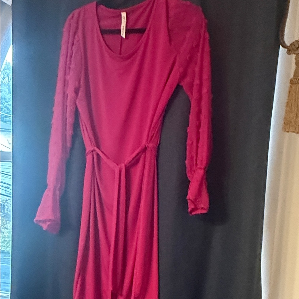 Elegant Pink Long Sleeve Dress